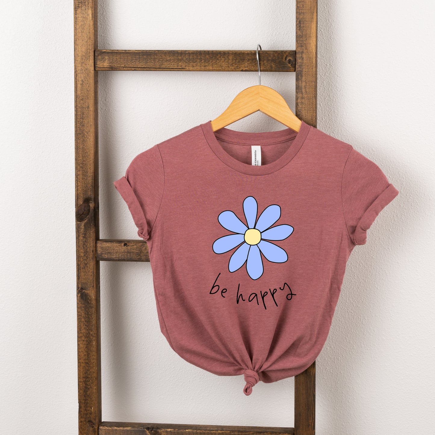 Be Happy Flower | Toddler Short Sleeve Crew Neck