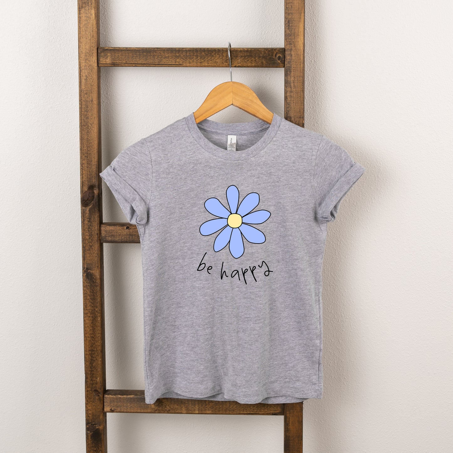 Be Happy Flower | Toddler Short Sleeve Crew Neck