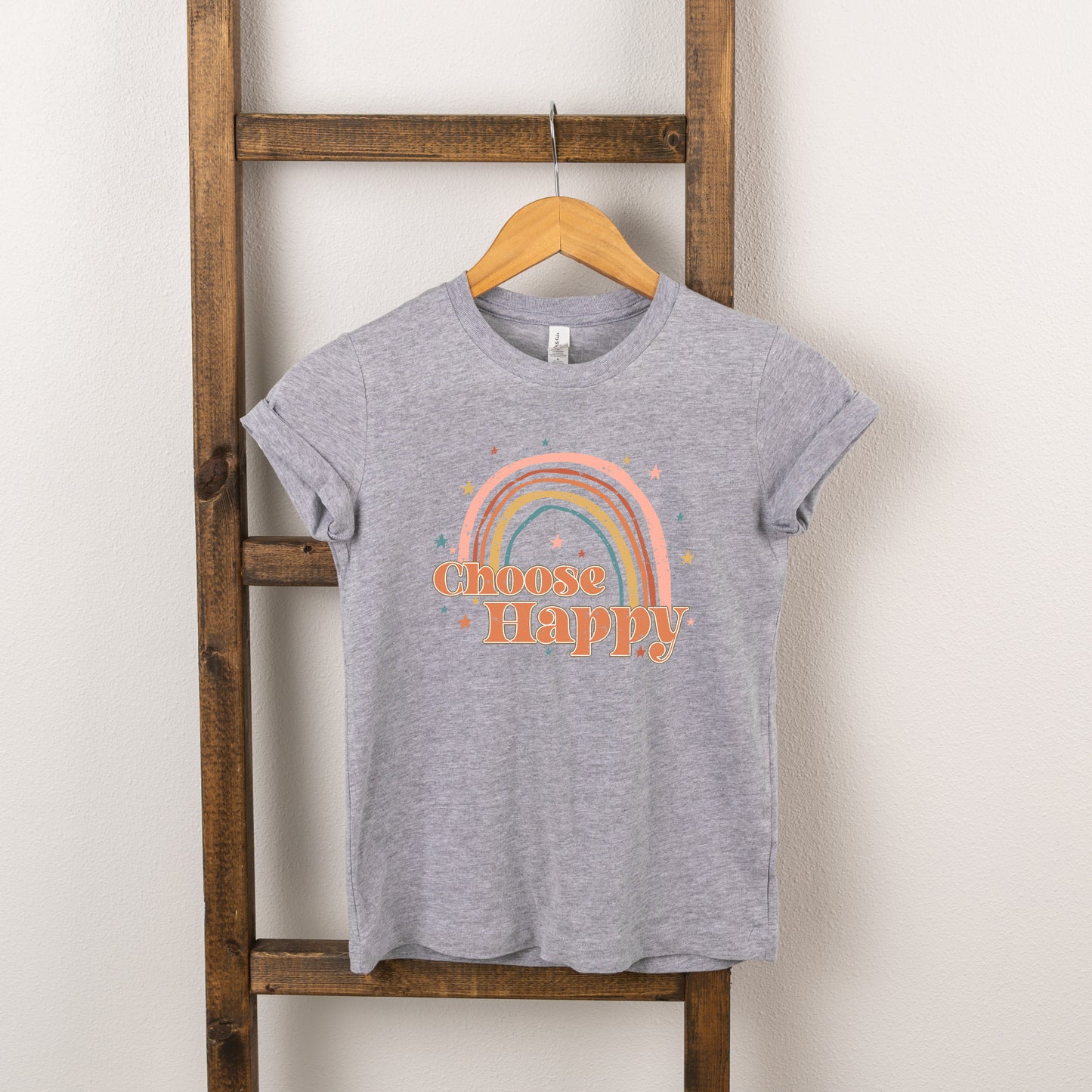 Choose Happy Rainbow | Toddler Short Sleeve Crew Neck