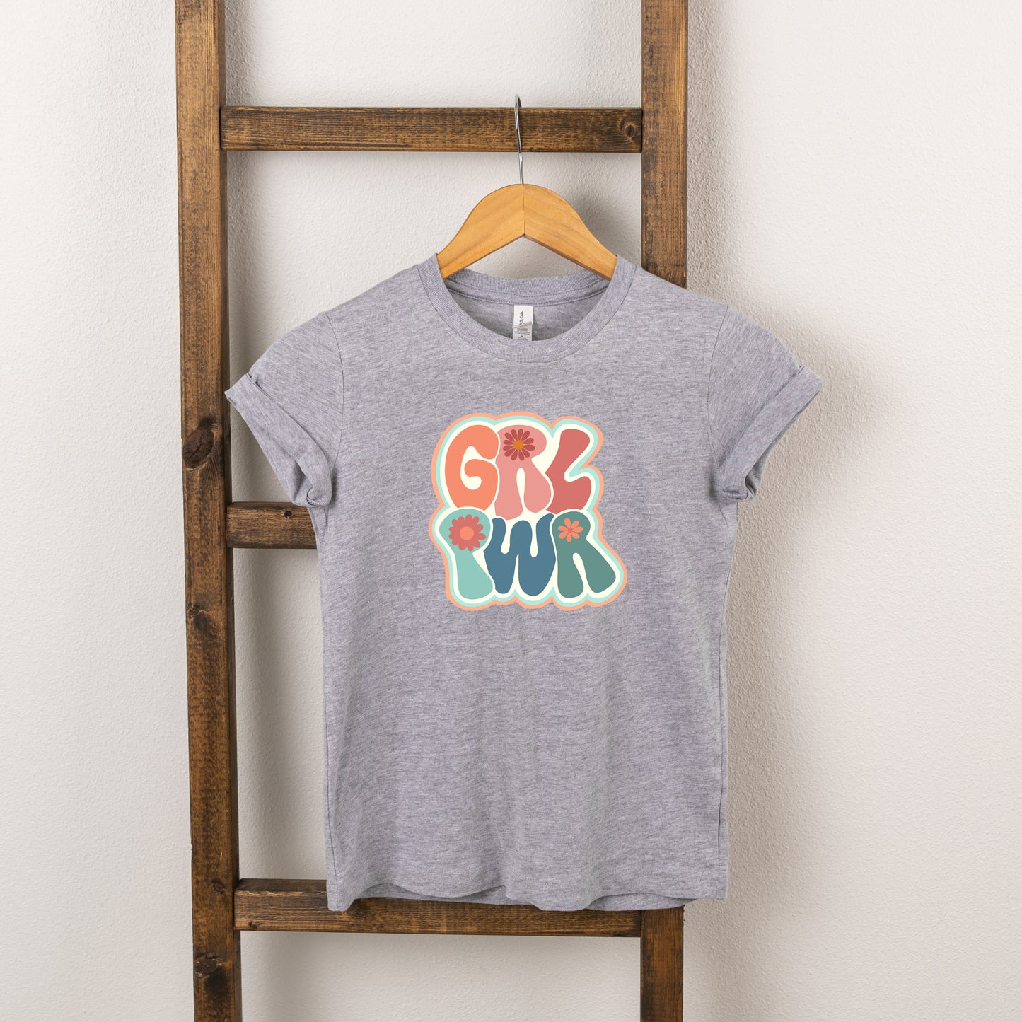 Retro Girl Power Colorful | Toddler Short Sleeve Crew Neck
