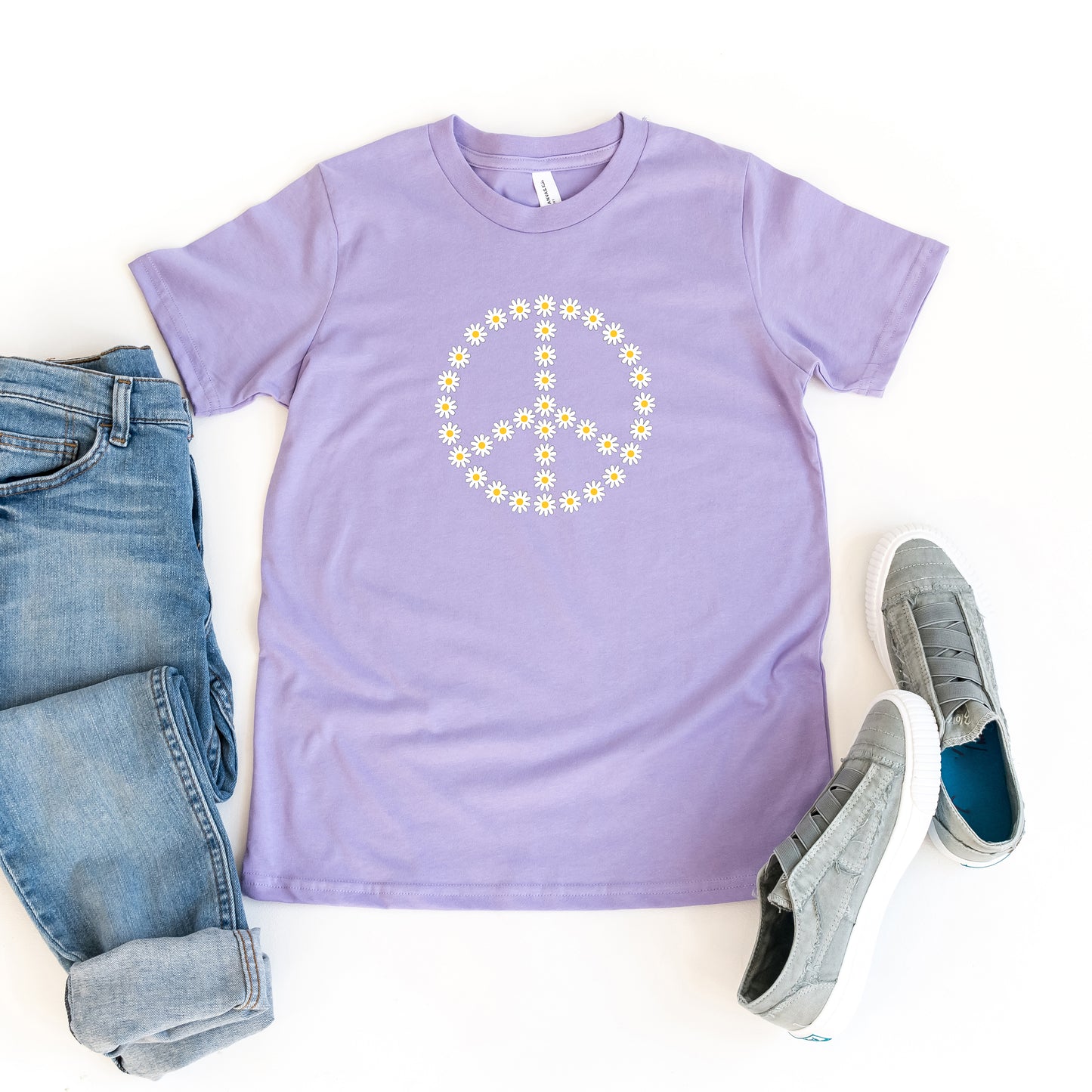 Daisy Peace Sign | Youth Short Sleeve Crew Neck