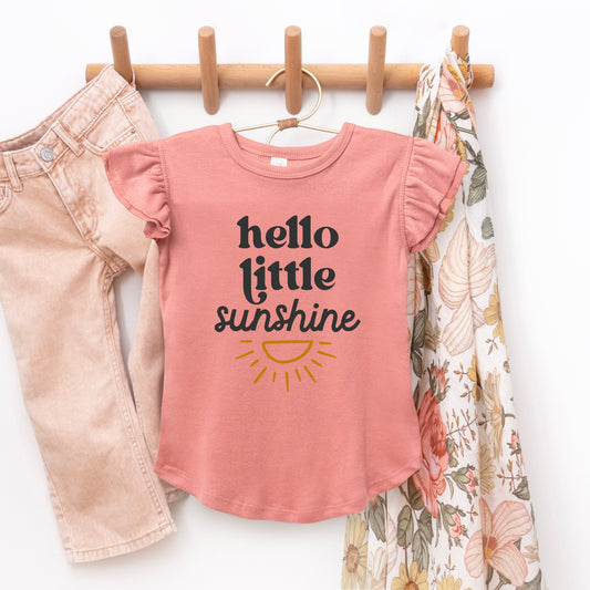 Hello Little Sunshine | Toddler Graphic Flutter Sleeve Tee