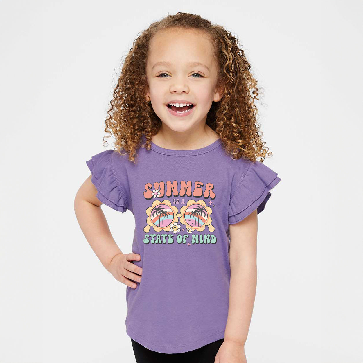Summer State Of Mind | Toddler Graphic Flutter Sleeve Tee