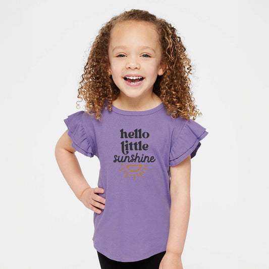 Hello Little Sunshine | Toddler Graphic Flutter Sleeve Tee
