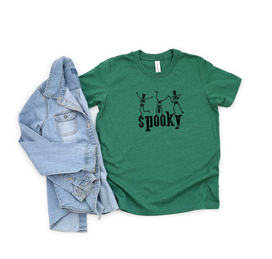 Spooky Dancing Skeletons | Youth Short Sleeve Crew Neck