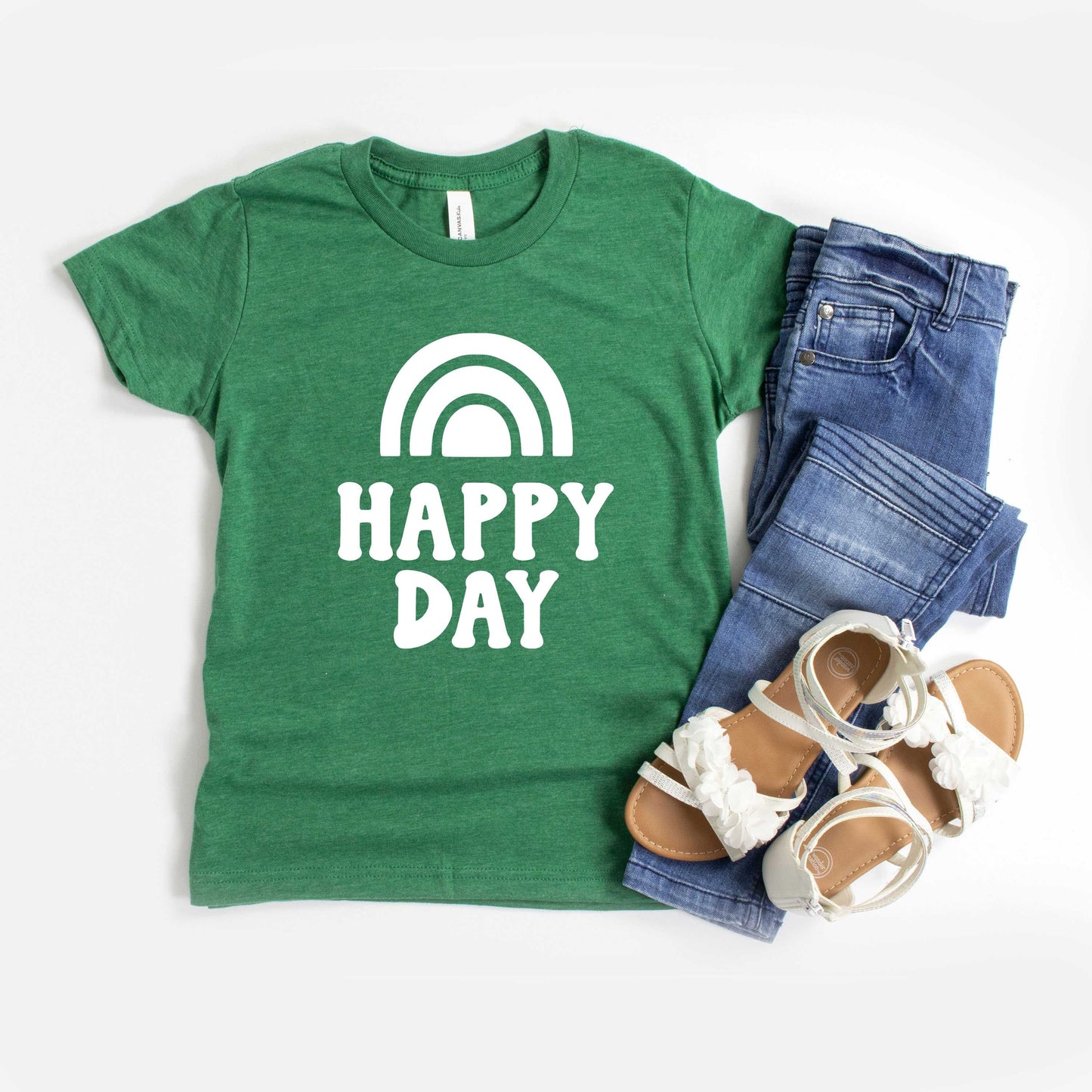 Happy Day Rainbow | Youth Short Sleeve Crew Neck
