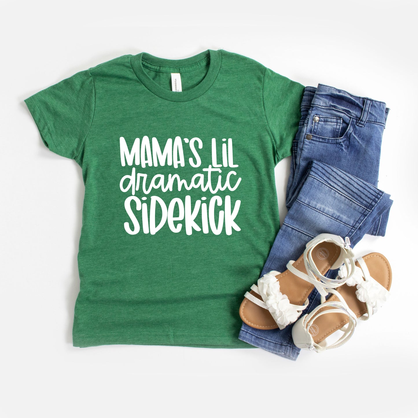 Mama's Lil Dramatic Sidekick | Youth Short Sleeve Crew Neck