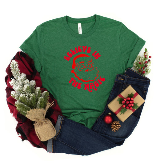 Believe In The Magic Santa | Youth Short Sleeve Crew Neck