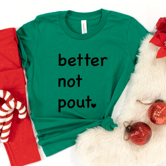 Better Not Pout Heart | Youth Short Sleeve Crew Neck