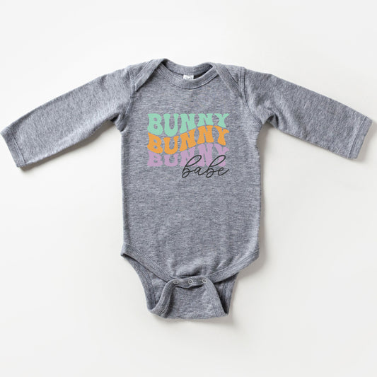 Bunny Babe Stacked | Baby Long Sleeve Onesie