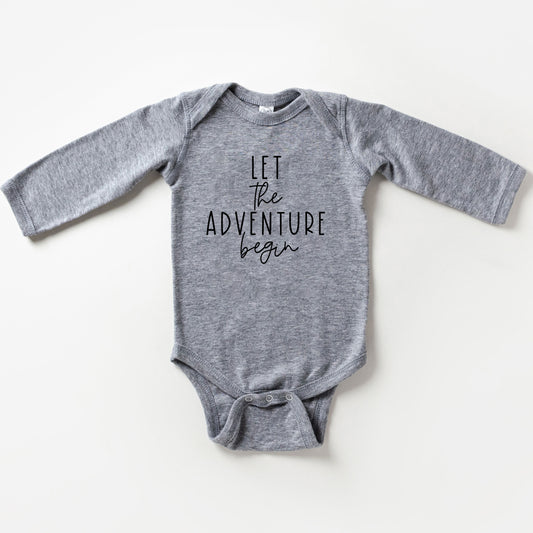 Let The Adventure Begin Script | Baby Long Sleeve Onesie