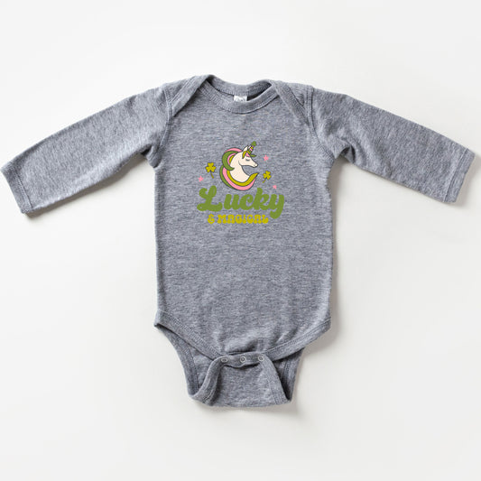 Lucky Magical Unicorn | Baby Long Sleeve Onesie