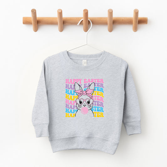 Bubble Gum Bunny Wavy | Toddler Sweatshirt