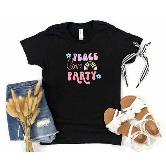 Peace Love Party | Youth Short Sleeve Crew Neck