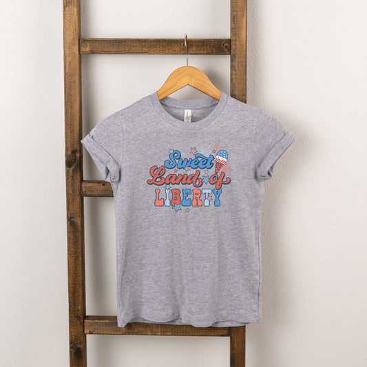 Retro Sweet Land Of Liberty | Toddler Short Sleeve Crew Neck