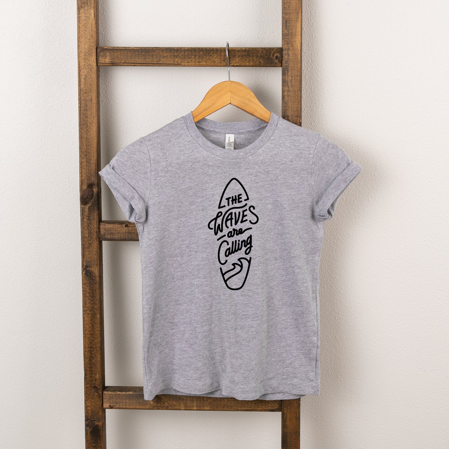 The Waves Are Calling Surf Board | Youth Short Sleeve Crew Neck