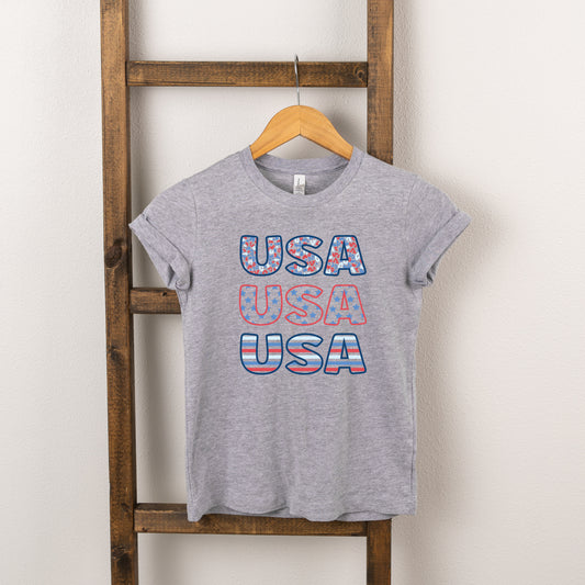 USA Stacked Colorful | Toddler Short Sleeve Crew Neck
