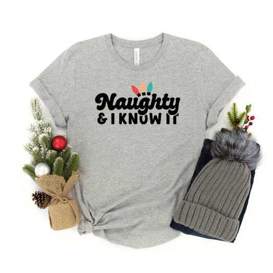 Naughty And I Know It Lights | Youth Short Sleeve Crew Neck