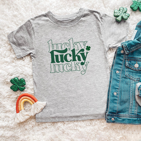 Lucky Clover Stacked | Youth Short Sleeve Crew Neck