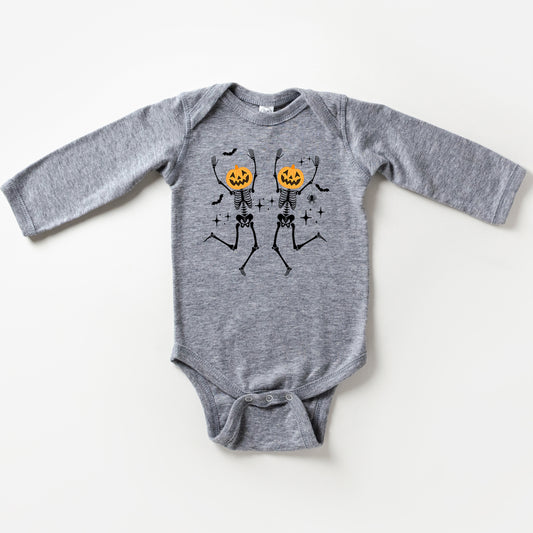 Pumpkin Skeleton | Baby Long Sleeve Onesie