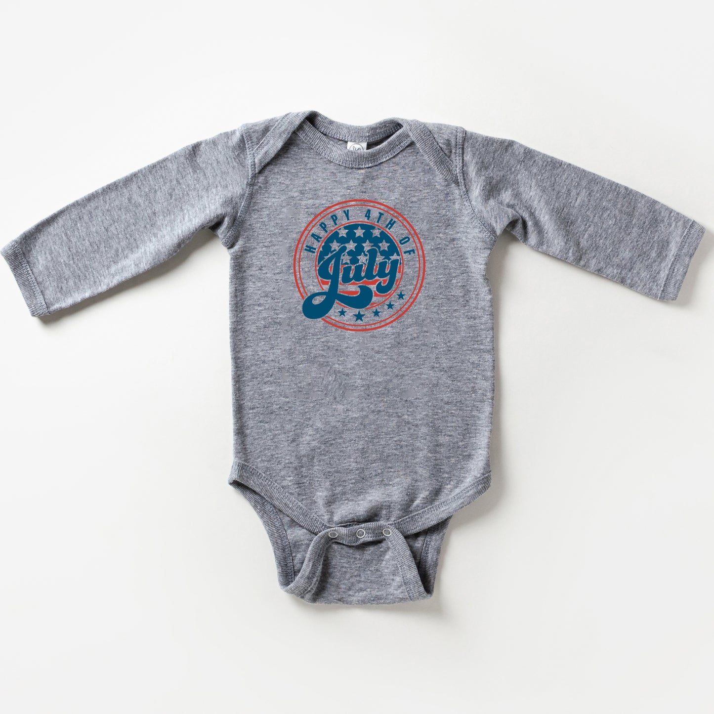 Happy Fourth Circle | Baby Long Sleeve Onesie