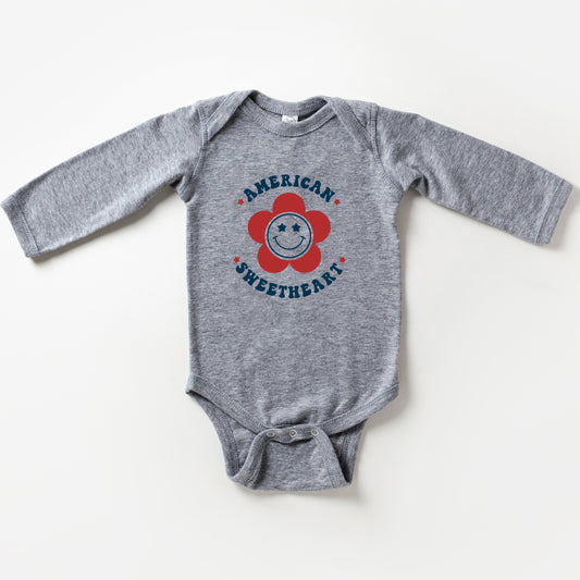 American Sweetheart Flower | Baby Long Sleeve Onesie