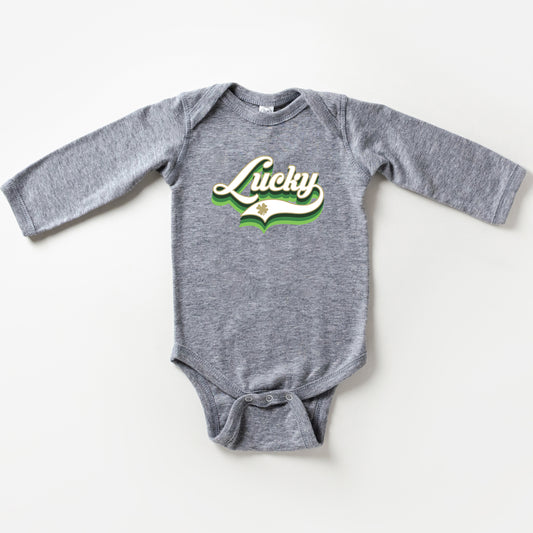 Lucky Script | Baby Long Sleeve Onesie