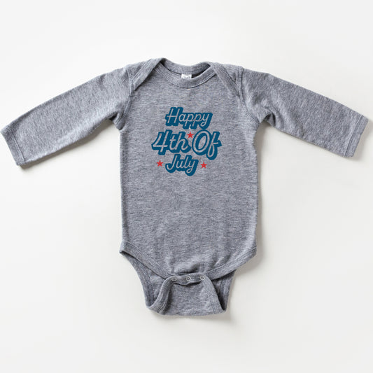 Happy 4th of July Stars | Baby Long Sleeve Onesie