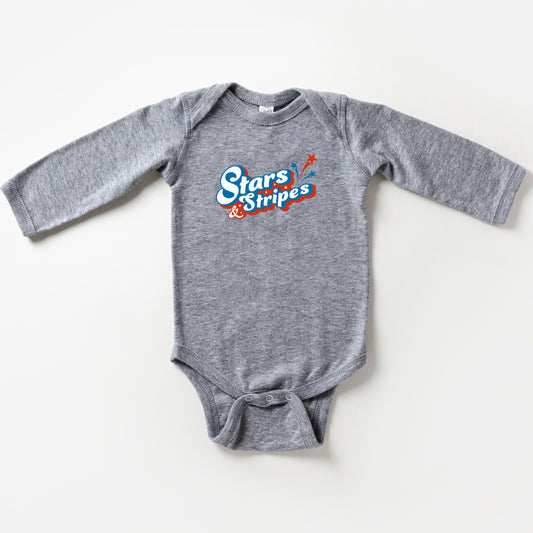 Stars and Stripes Firework | Baby Long Sleeve Onesie
