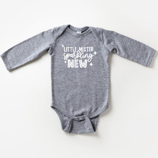 Little Mister Sparkling New | Baby Long Sleeve Onesie