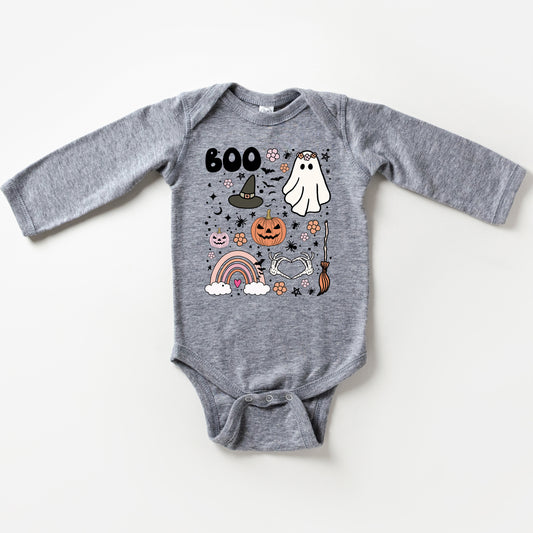 Boo Collage | Baby Long Sleeve Onesie