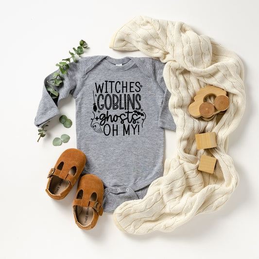 Witches Goblins Ghosts | Baby Long Sleeve Onesie