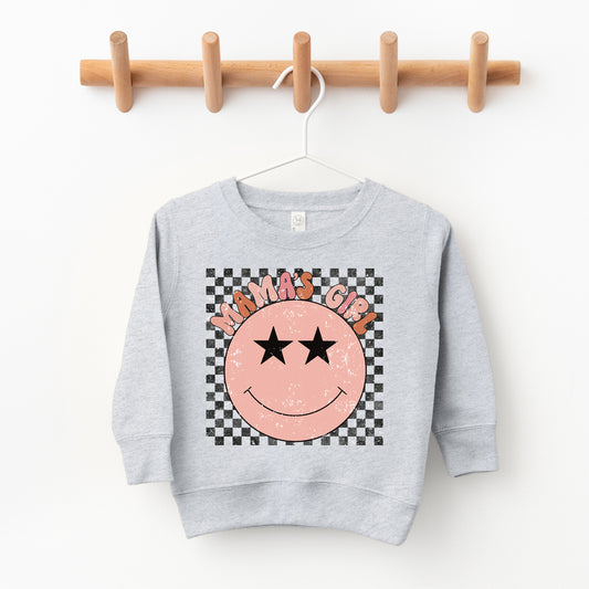 Mama's Girl Checkered Smiley Face | Toddler Sweatshirt
