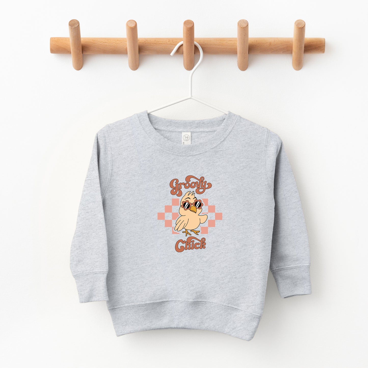 Groovy Chick Checkered | Toddler Sweatshirt