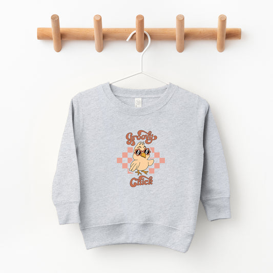 Groovy Chick Checkered | Toddler Sweatshirt