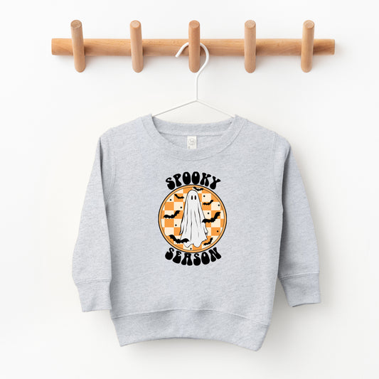 Spooky Season Checkered Ghost | Toddler Sweatshirt
