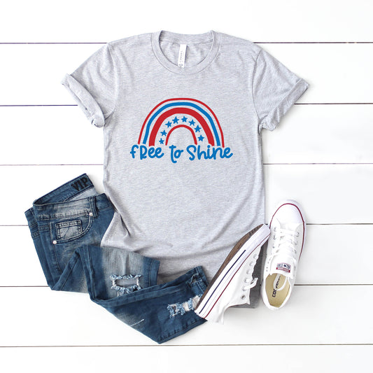 Free To Shine Rainbow | Youth Short Sleeve Crew Neck