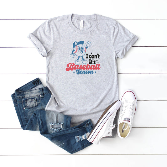 I Can't It's Baseball Season | Youth Short Sleeve Crew Neck