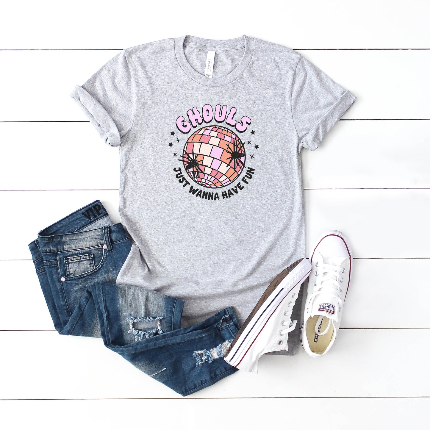 Ghouls Disco Ball | Youth Short Sleeve Crew Neck
