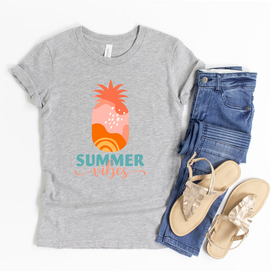 Boho Summer Vibes Pineapple | Youth Short Sleeve Crew Neck