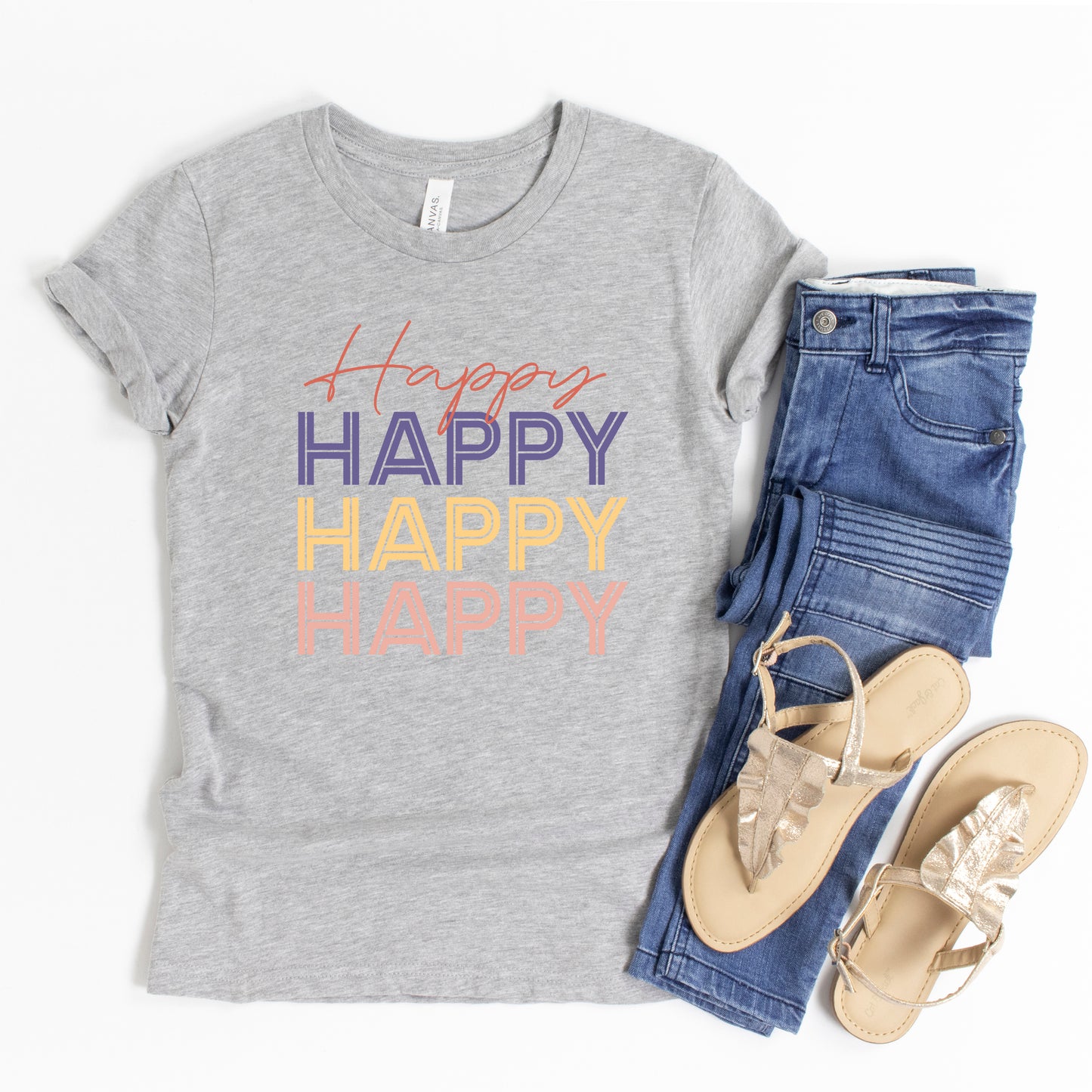 Happy Stacked | Youth Short Sleeve Crew Neck