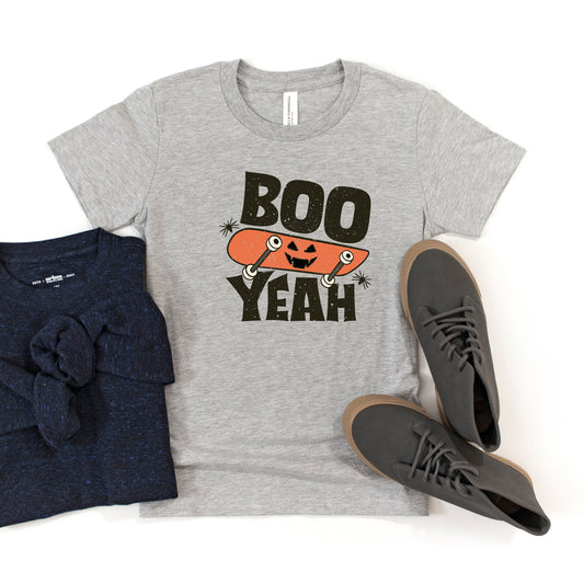 Boo Yeah Skateboard | Youth Short Sleeve Crew Neck