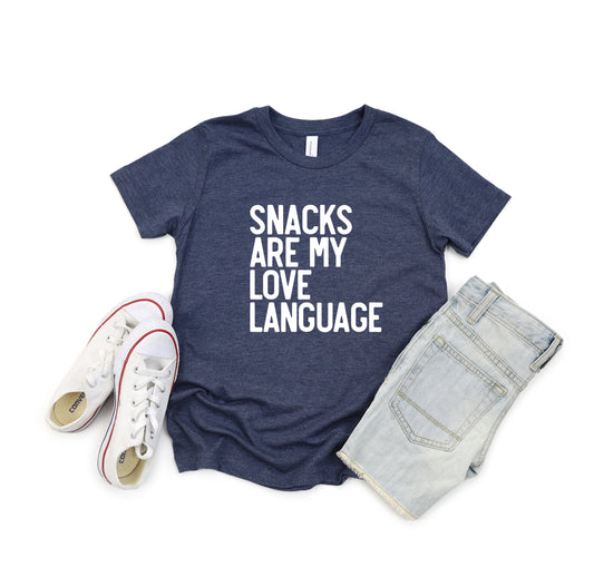Snacks Are My Love Language | Youth Short Sleeve Crew Neck