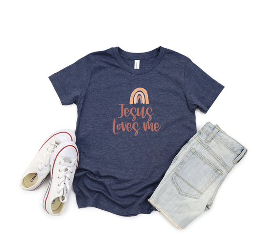 Jesus Loves Me Rainbow | Youth Short Sleeve Crew Neck