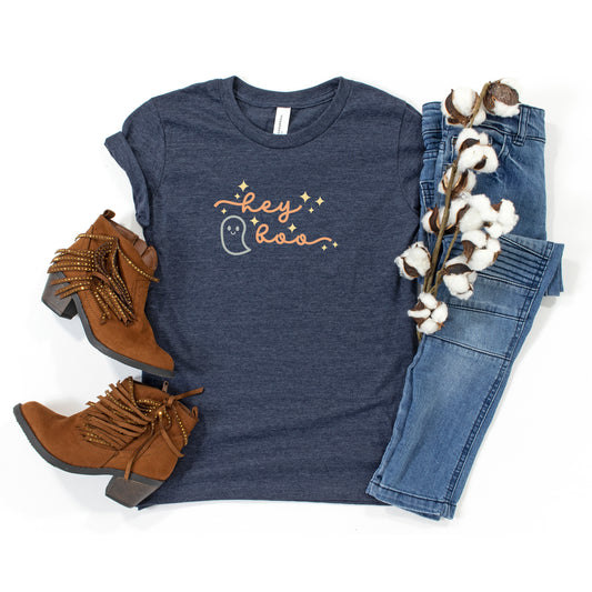 Hey Boo Ghost Kids | Youth Short Sleeve Crew Neck