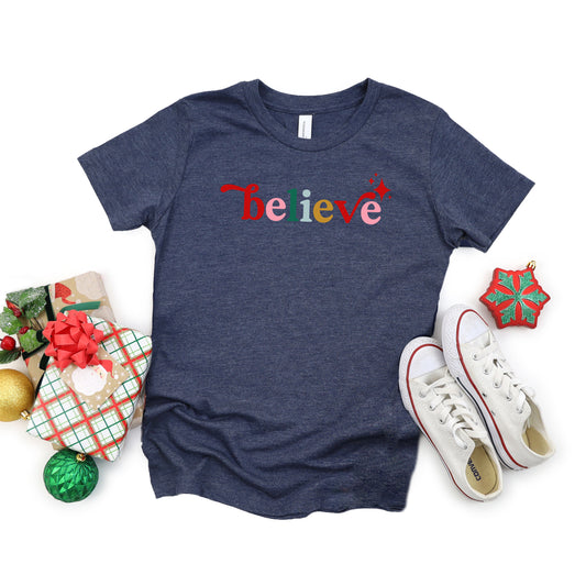 Believe Colorful | Youth Short Sleeve Crew Neck