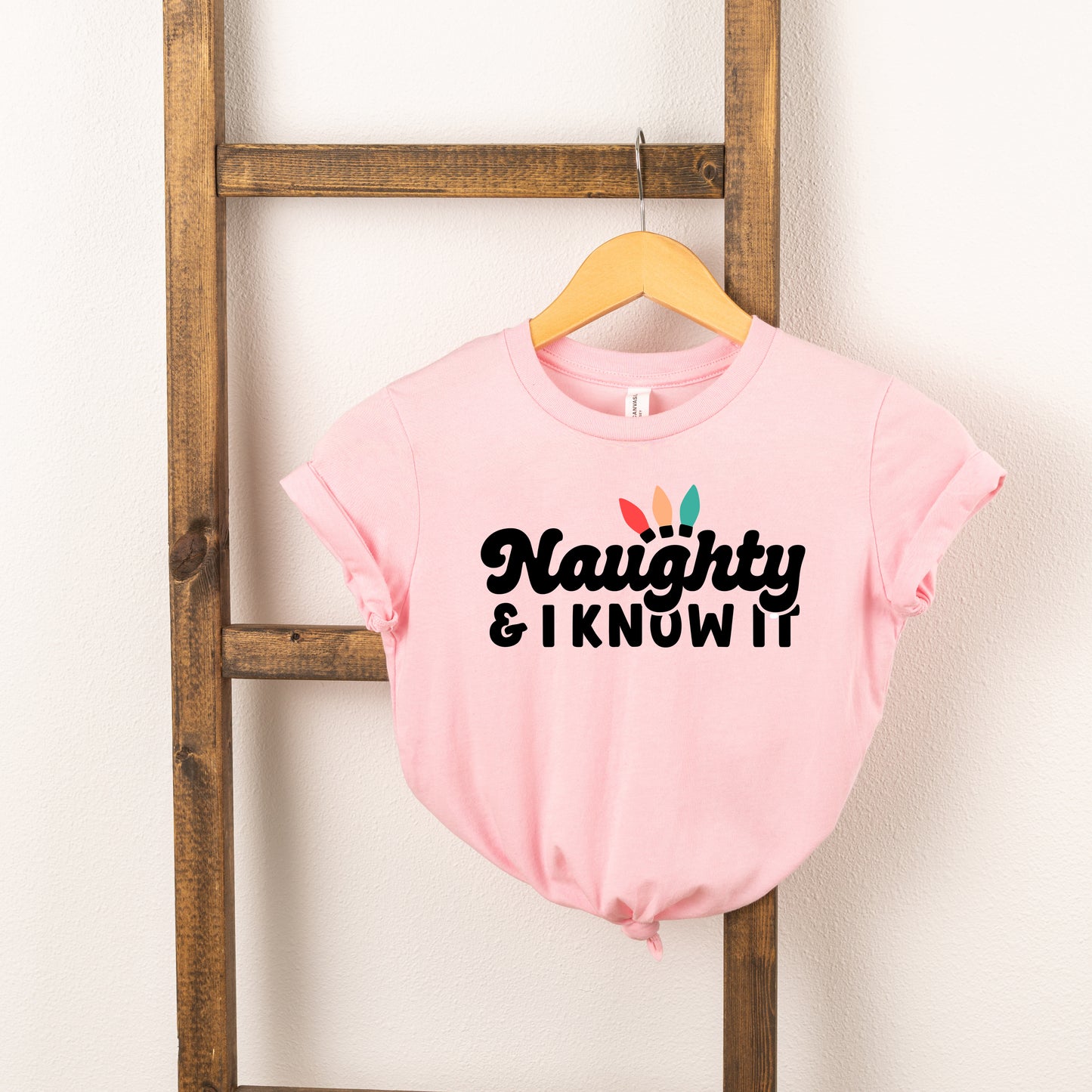 Naughty And I Know It Lights | Youth Short Sleeve Crew Neck