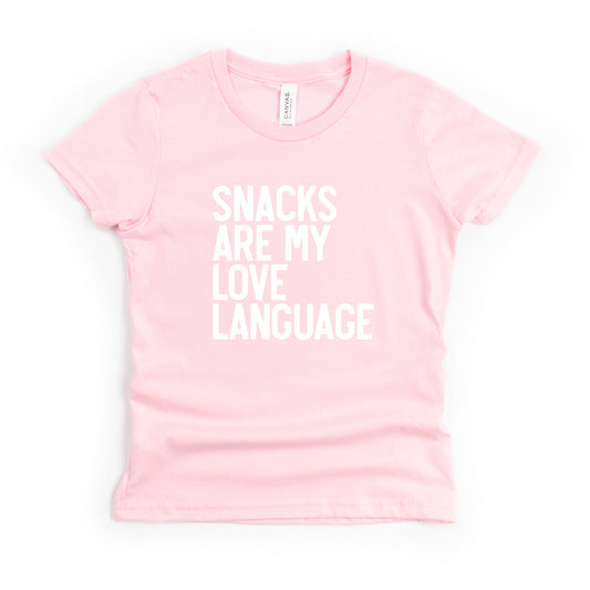 Snacks Are My Love Language | Youth Short Sleeve Crew Neck