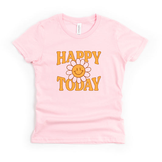 Happy Today Flower | Youth Short Sleeve Crew Neck