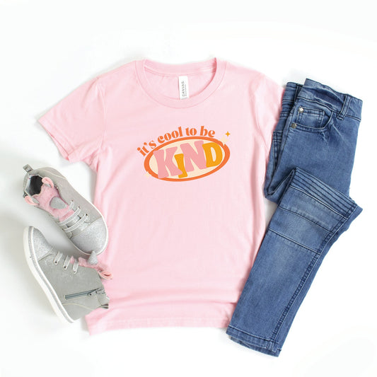 It's Cool To Be Kind Colorful | Youth Short Sleeve Crew Neck